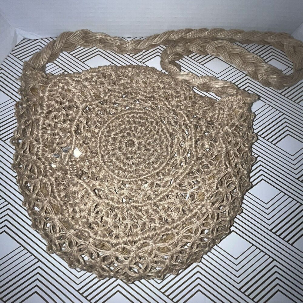 Woven Straw Bag Braided Jute Shoulder Handbag‎